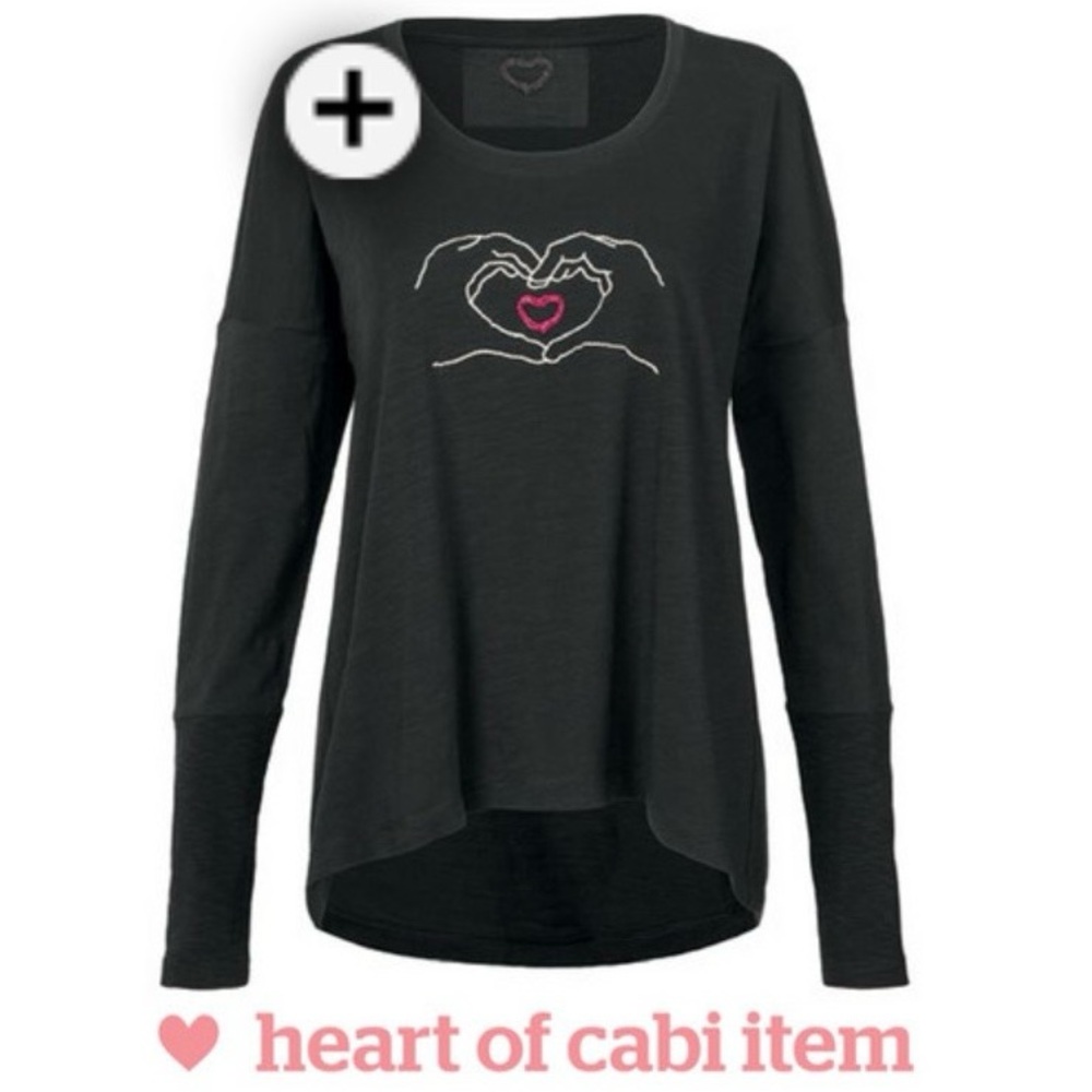 CAbi #4297 Black Heart of CAbi Long Sleeve Top Size Medium